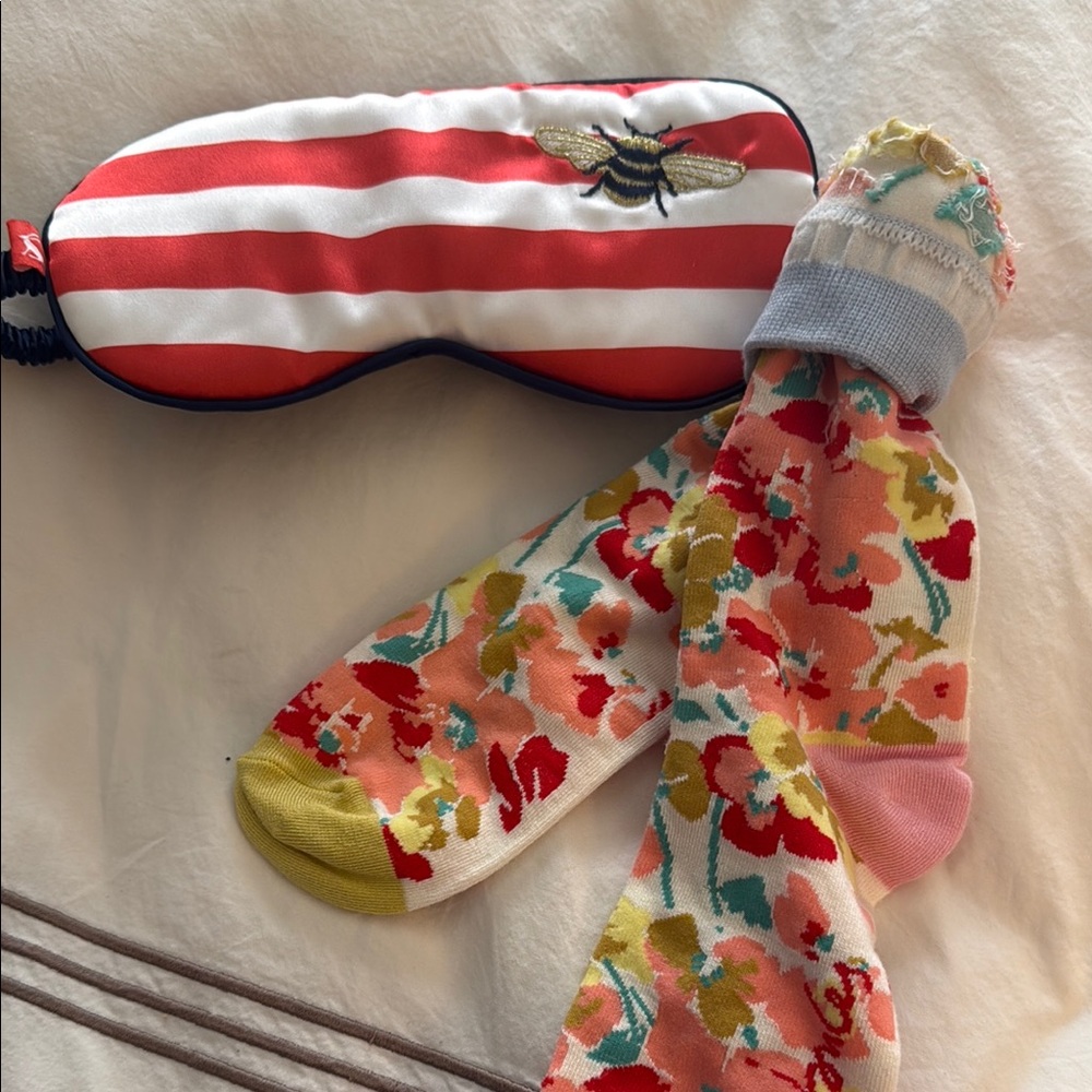 Lounging luxury sleep mask and socks